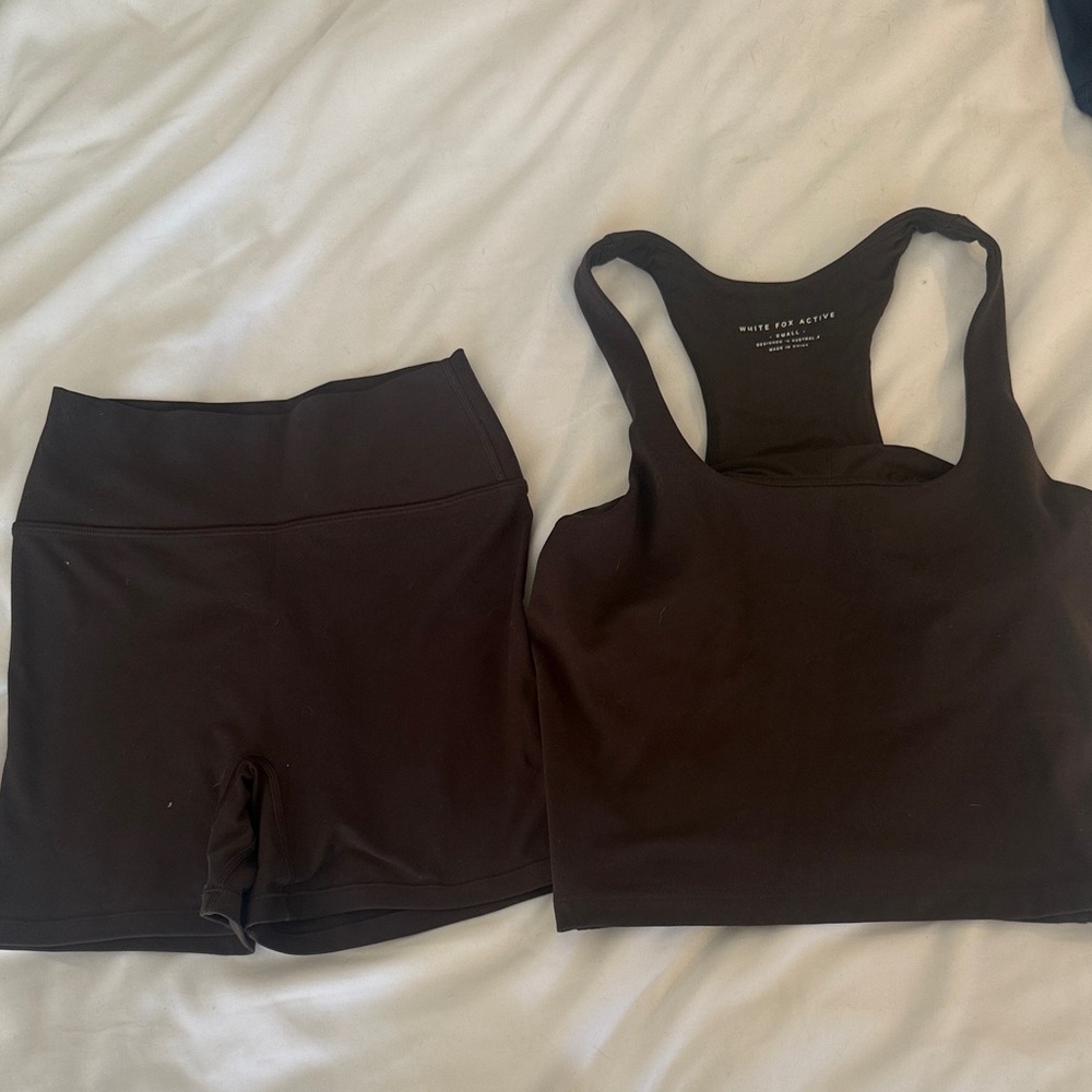 White Fox Boutique Black Athletic Shorts Set